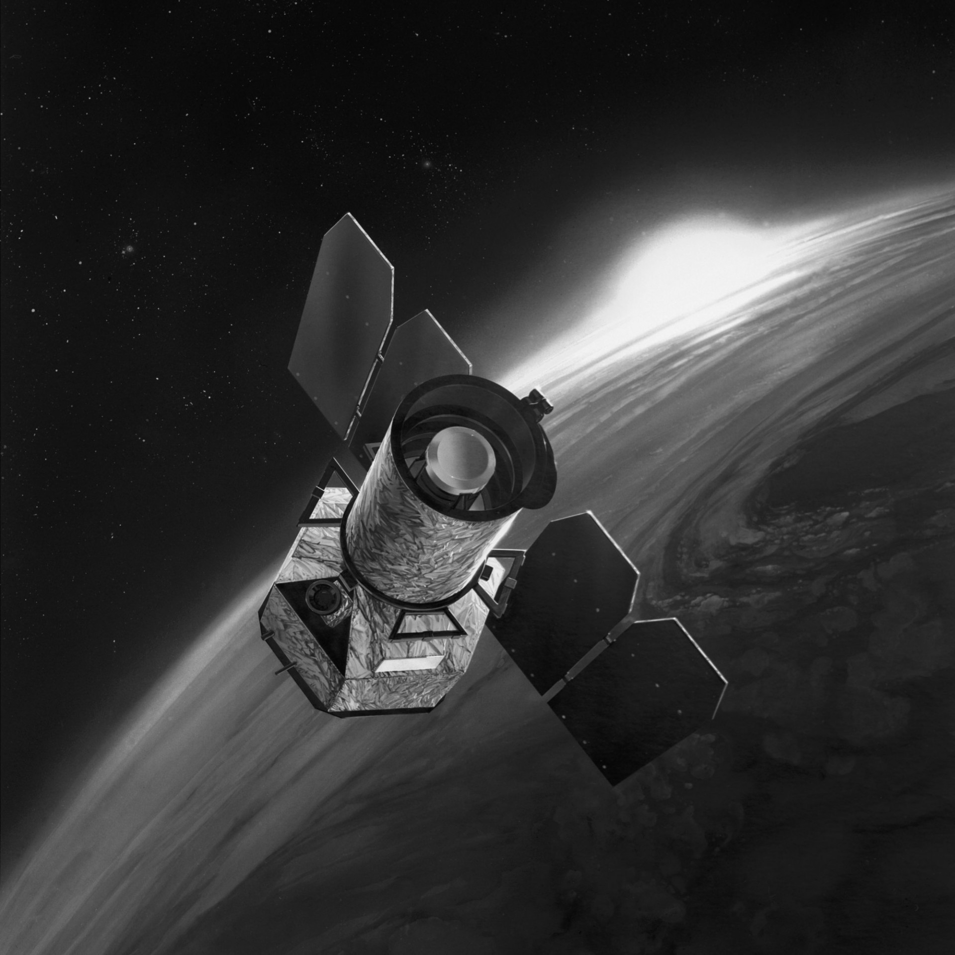 Illustrative image of GALEX in space.