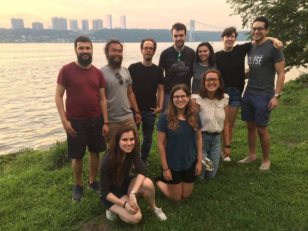 Entire group in front of the Hudson river and the GW bridge at Riverside Park.